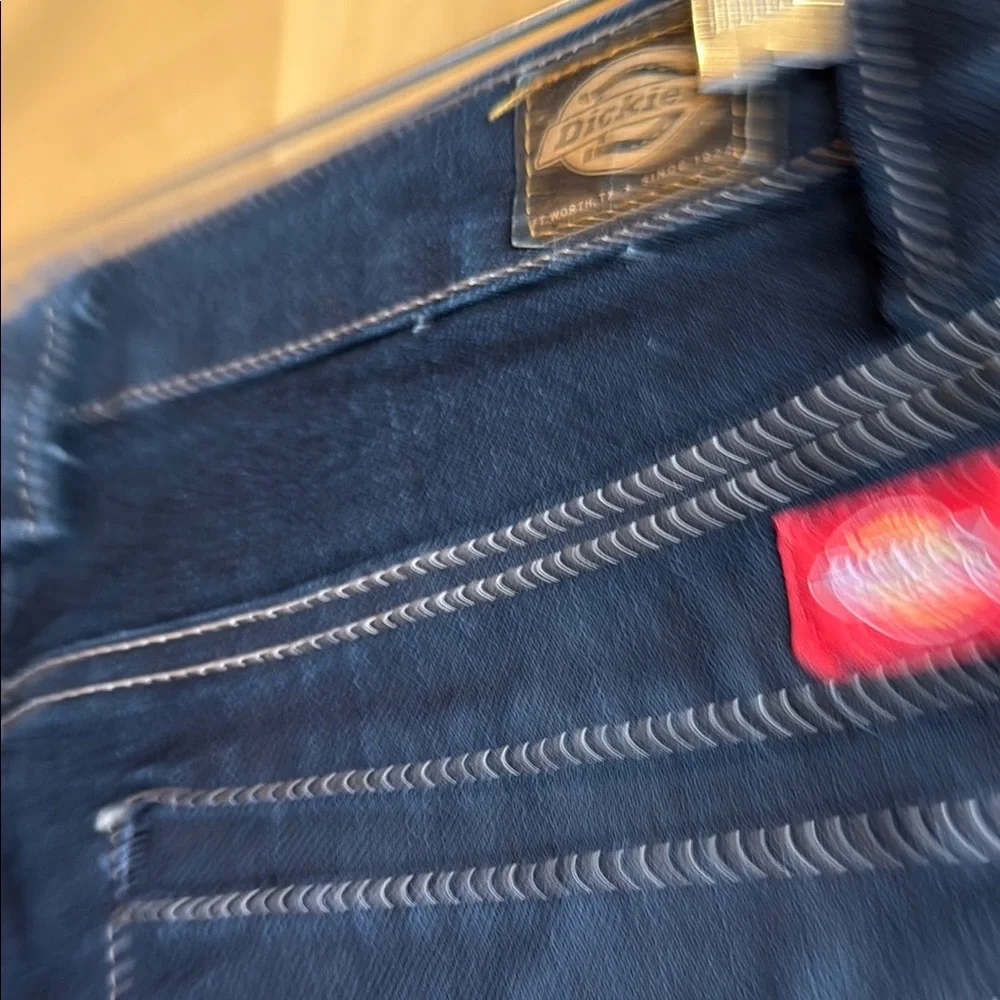 Dickies Women's Blue Denim  Shorts - Picture 4 of 9